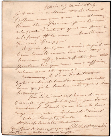 MACDONALD Marshal Etienne-Jacques, Duke of Taranto - Autograph Letter Signed 1825