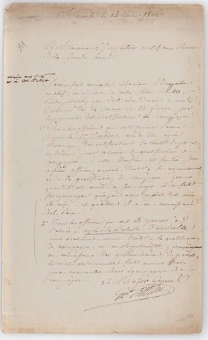 BERTHIER Louis Alexandre - Letter Signed 1806 regarding bonuses after Austerlitz