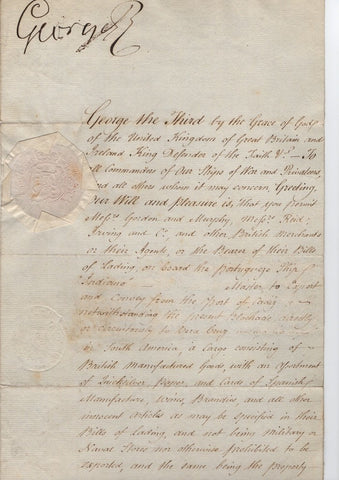 GEORGE III - Document Signed 1806