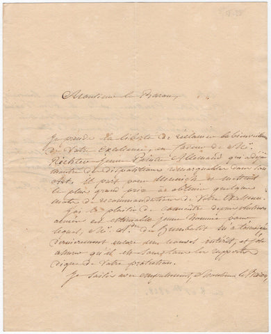 GERARD Baron - Autograph Letter Signed 1828 recommending a German painter