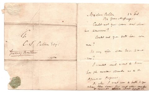 BENTHAM Jeremy - AL concerning a meeting about the Association Proposal