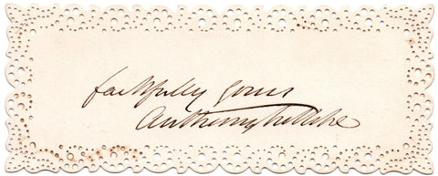 TROLLOPE Anthony - signature on card