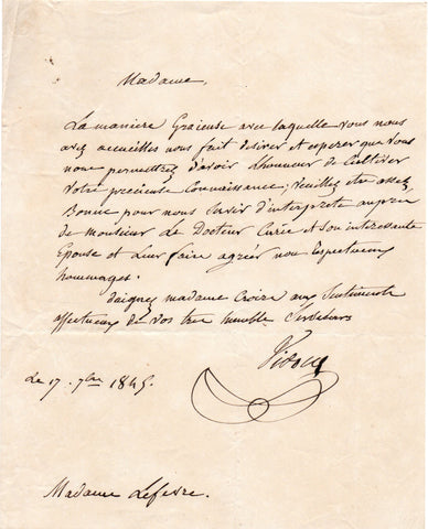 VIDOCQ, Eugène-Francois - ALS 1845 from London from the great criminal turned detective
