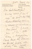 ASQUITH Margot - Autograph Letter Signed 1924 giving her views on statues and Liberals v. Tories