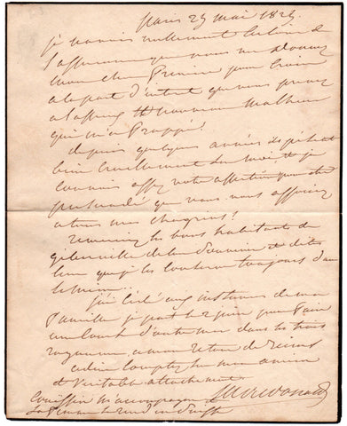MACDONALD Marshal Etienne-Jacques, Duke of Taranto - Autograph Letter Signed 1825