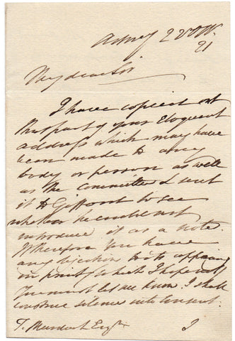 BARROW Sir John - Autograph Letter Signed 1821 regarding an address