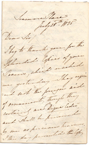 BLESSINGTON Countess of - Autograph Letter Signed 1835 to a poet