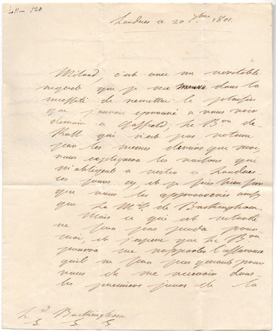 CHARLES X - Autograph Letter Signed 1801 while in exile in London