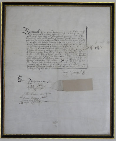 CROMWELL Henry - Document Signed by Oliver Cromwell's grandfather in 1600