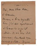 DEGAS Edgar - Autograph Letter Signed re speaking with Camondo