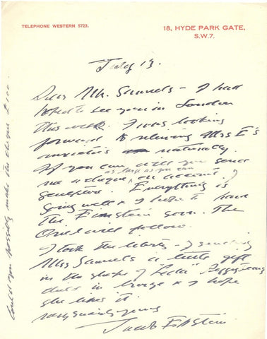 EPSTEIN Sir Jacob - Two Autograph Letters Signed about his work