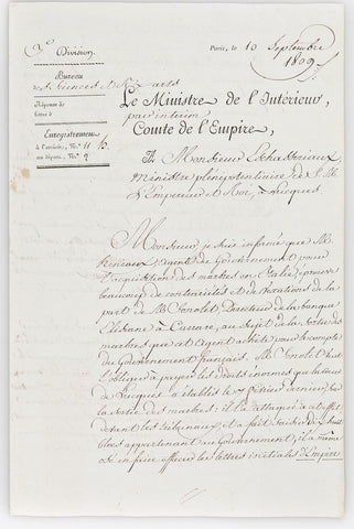 FOUCHE Joseph - Letter Signed September 1809