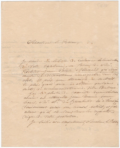 GERARD Baron - Autograph Letter Signed 1828 recommending a German painter