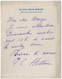 HELLEU Paul-Cesar - Autograph Letter Signed to his art dealer