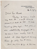 MACAULAY Rose - Autograph Letter Signed 1927 acknowledging a compliment