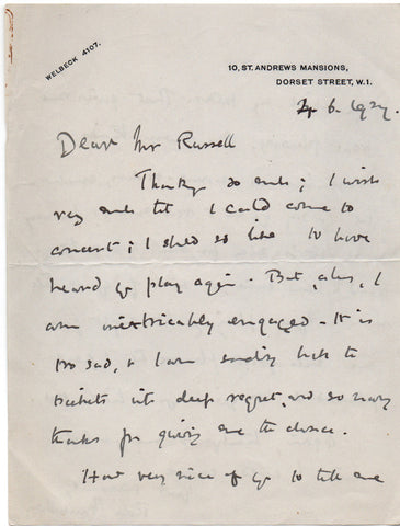 MACAULAY Rose - Autograph Letter Signed 1927 acknowledging a compliment