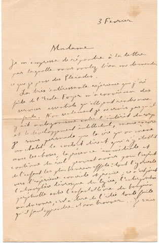 MARCEL Gabriel - Autograph Letter Signed discussing the education of children