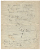 MUNNINGS Alfred - Autograph Letter Signed recommending a German spa
