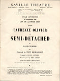 OLIVIER Laurence - Programme Signed 1962 for Semi-Detached