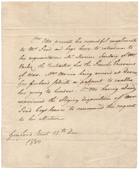Sample Letters Requesting Autograph OTTO Count - AL 1800 from the diplomat requesting a passport – Richmond ...