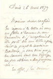PUVIS DE CHAVANNES Pierre - Autograph Letter Signed 1879
