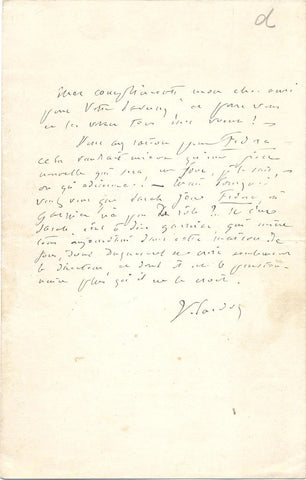 SARDOU Victorien - Autograph Letter Signed producing a play with Bernhardt