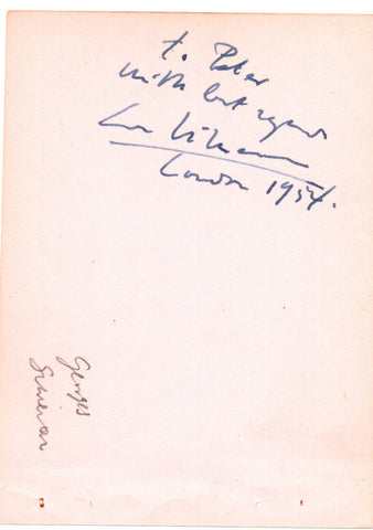 SIMENON Georges - Signature with sentiment