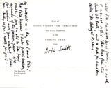 SMITH Dodie - Autograph Letter Signed on Christmas Card 1977 mentioning her new books