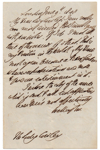 WELLINGTON Duke of - Autograph Letter Signed 1848 to his niece
